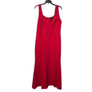 Alexa B Red Sleeveless Long Dress With Criss-Cross Bust Design size 14 evening d
